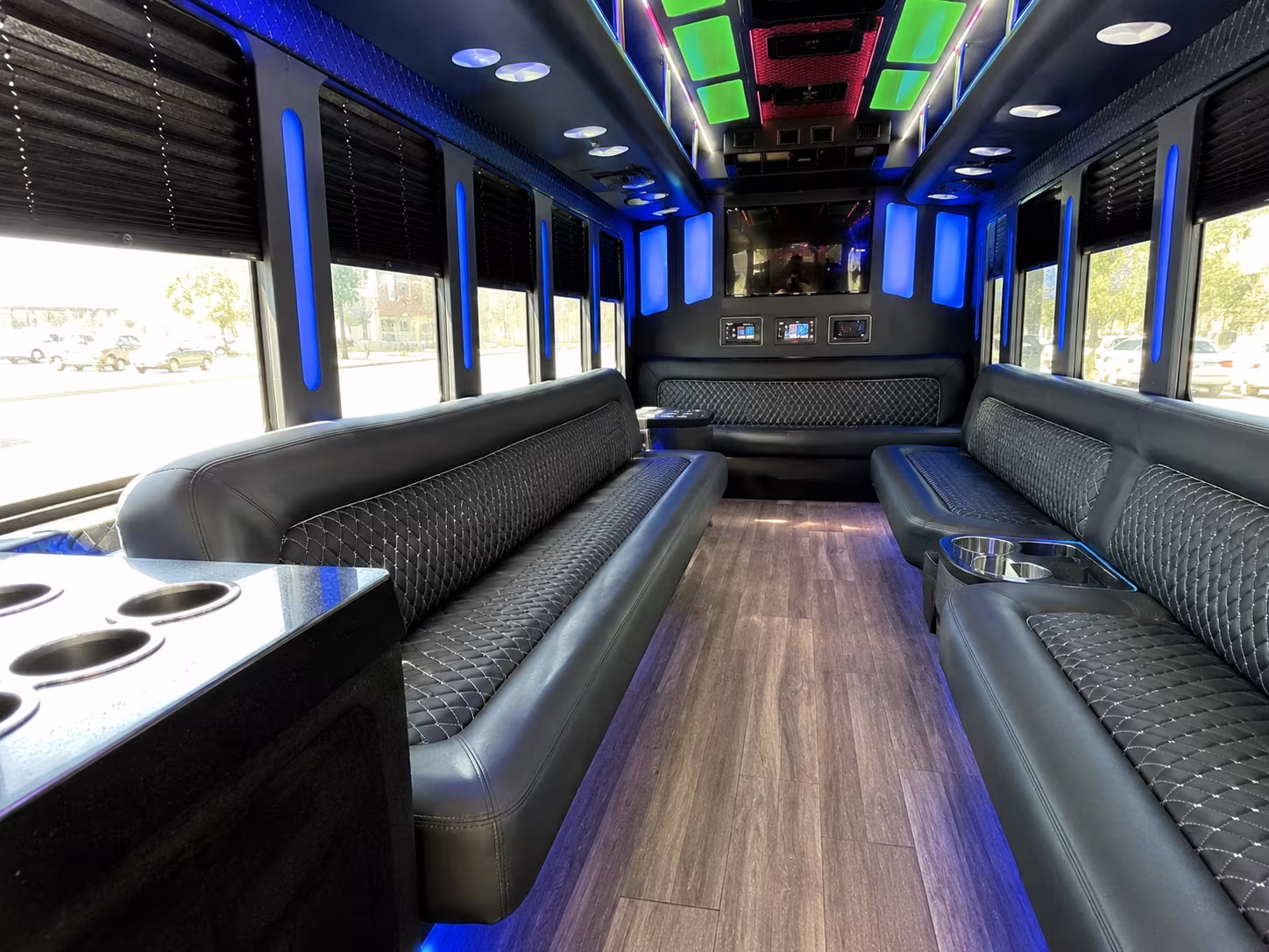 west sacramento 15 passenger party bus inside