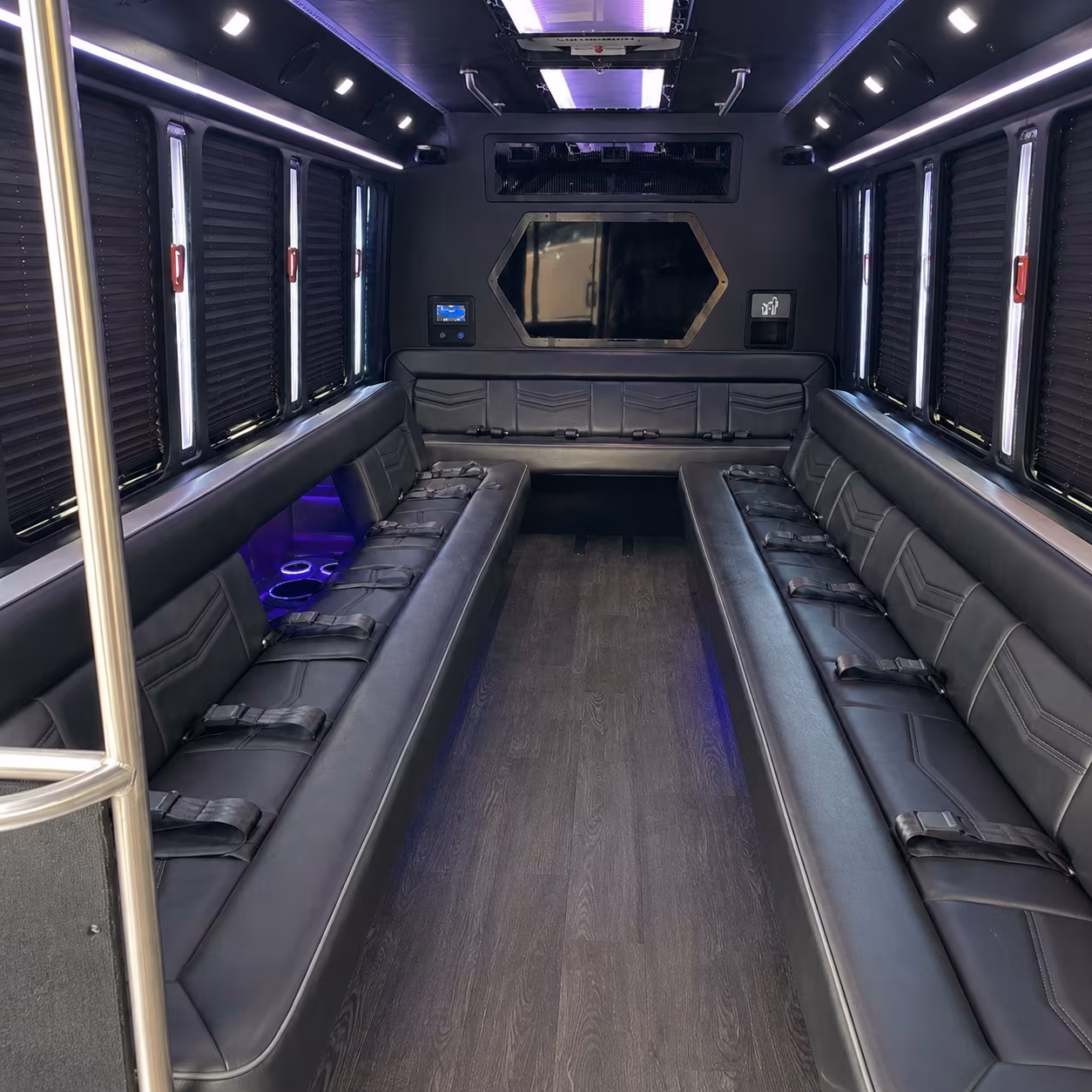 west sacramento 18 passenger party bus interior