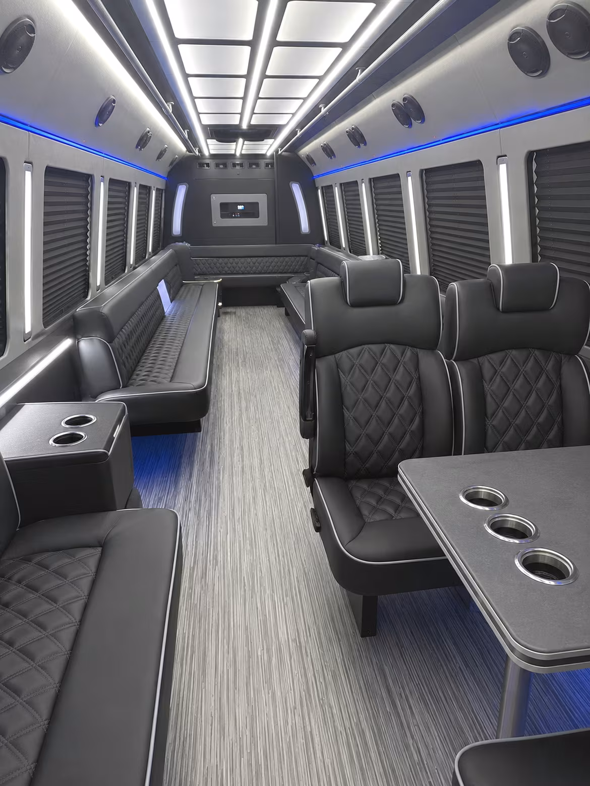 west sacramento 25 passenger party bus inside