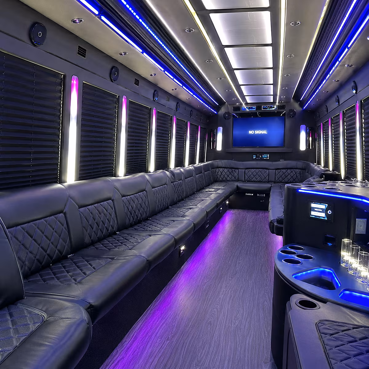 west sacramento 30 passenger party bus inside