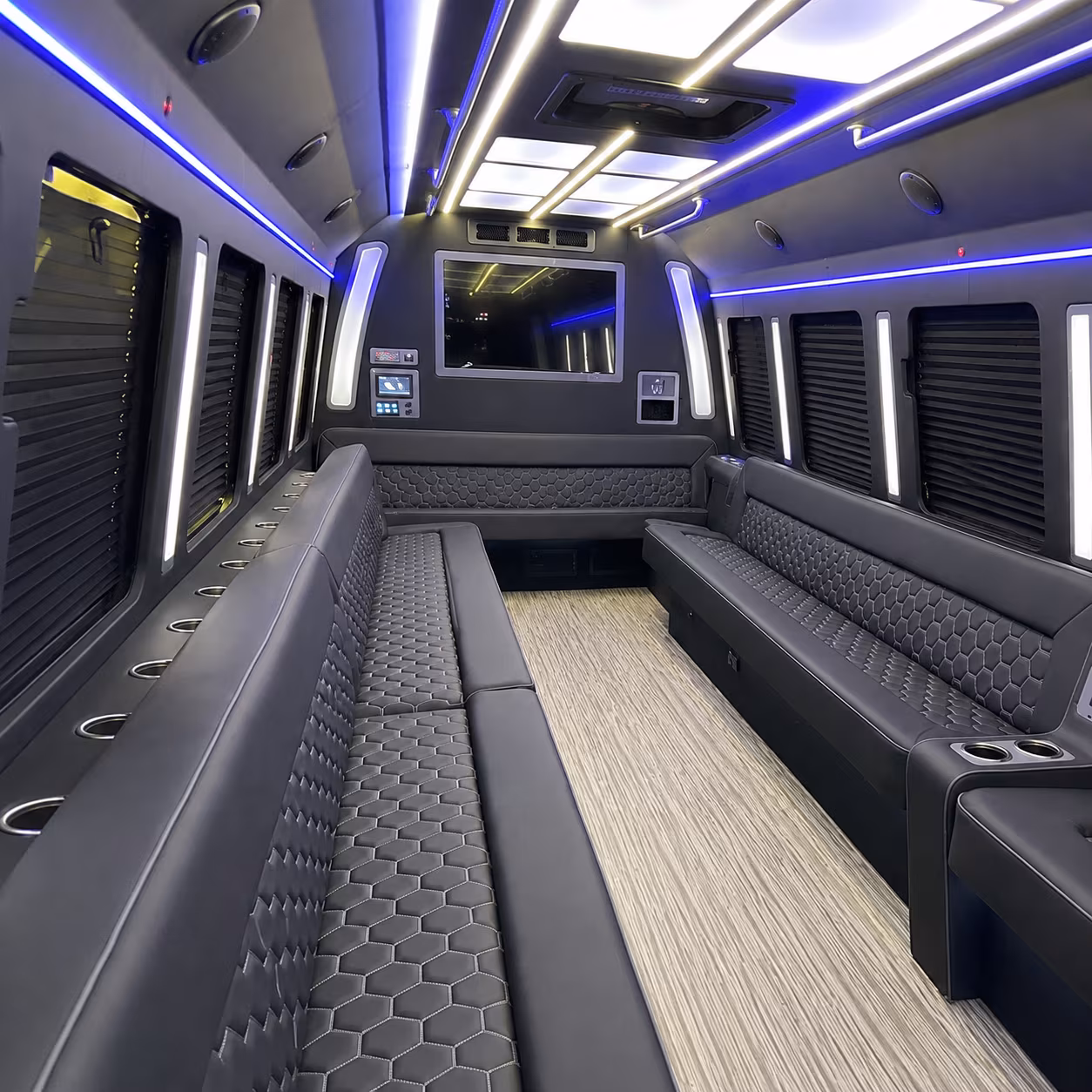 west sacramento 40 passenger party bus inside