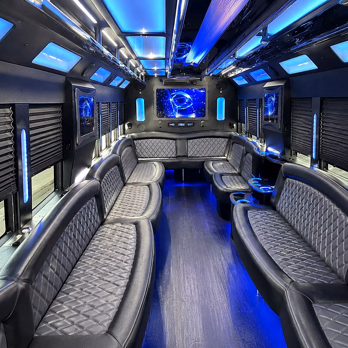 west sacramento 50 passenger party bus interior